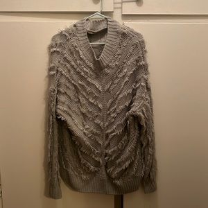 Grey shaggy sweater